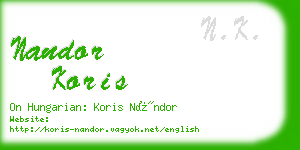 nandor koris business card